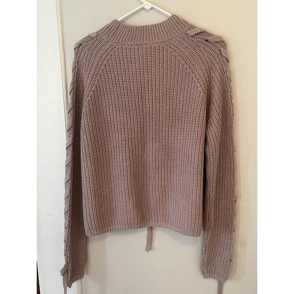 NWT Women's H&M Tan Stitched Knit Soft Fall Winter Sweater Sz Large - Picture 2 of 6